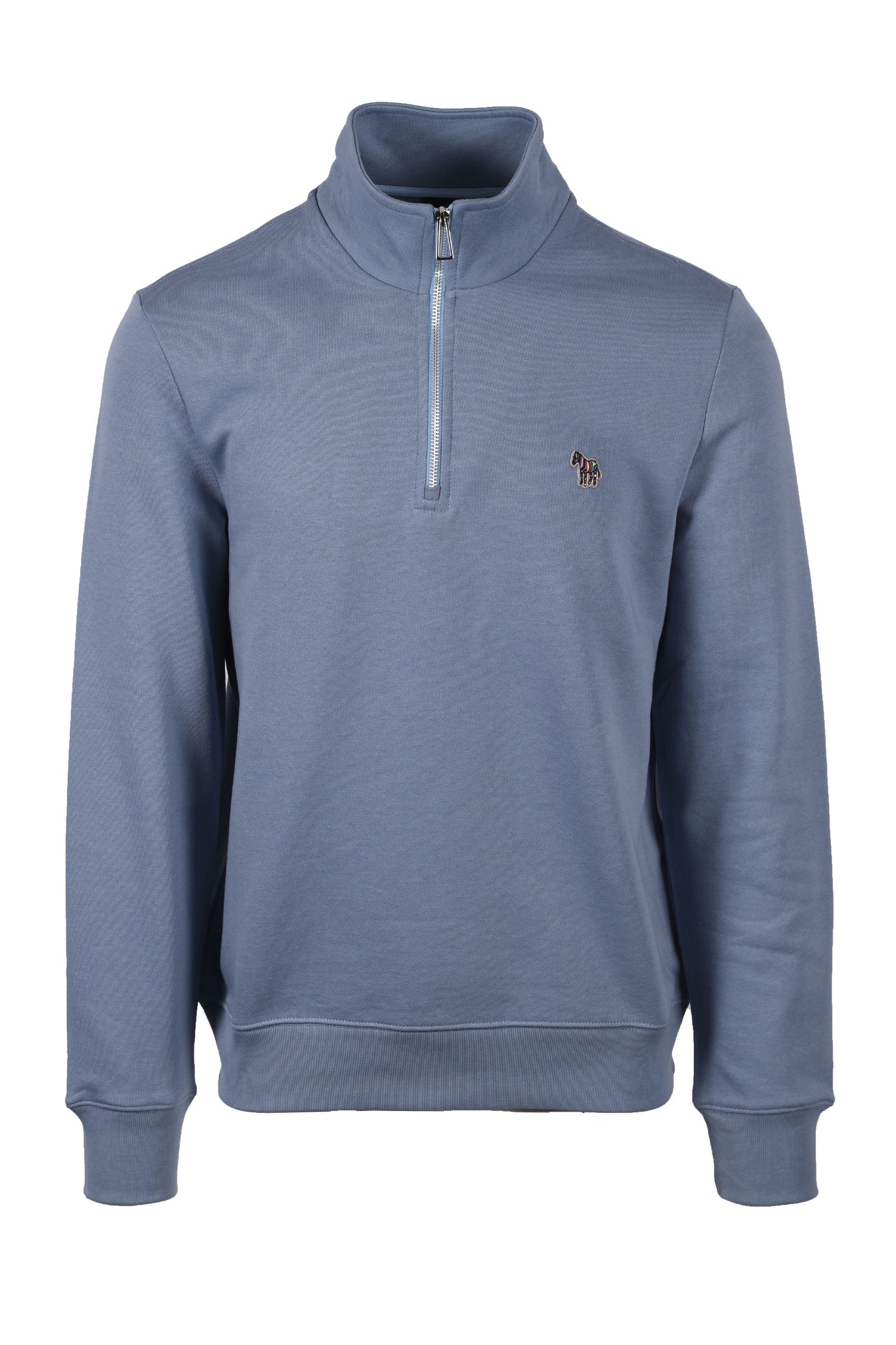 Paul Smith Reg Fit Zebra Half Zip Greyish Blue