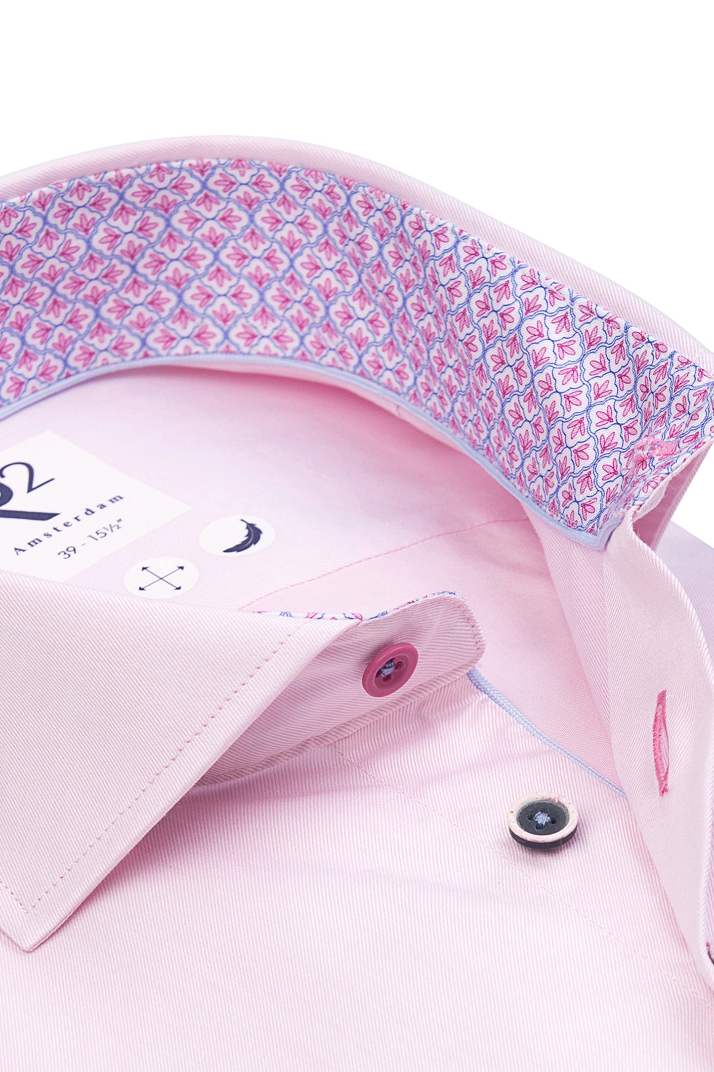 R2 CUT AWAY COLLAR LONG SLEEVED SHIRT PINK