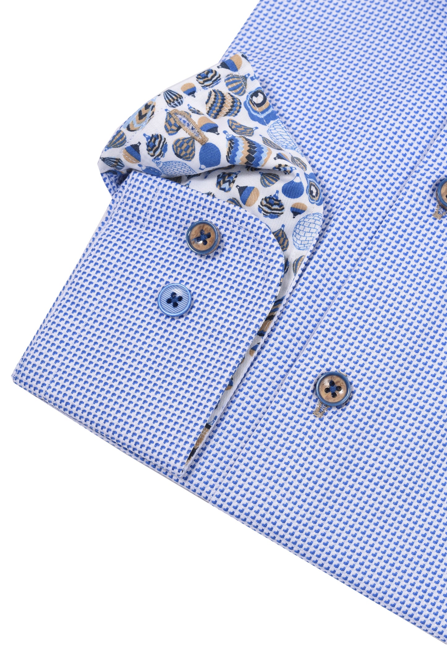 R2 Cut Away Collar Long Sleeved Shirt Blue
