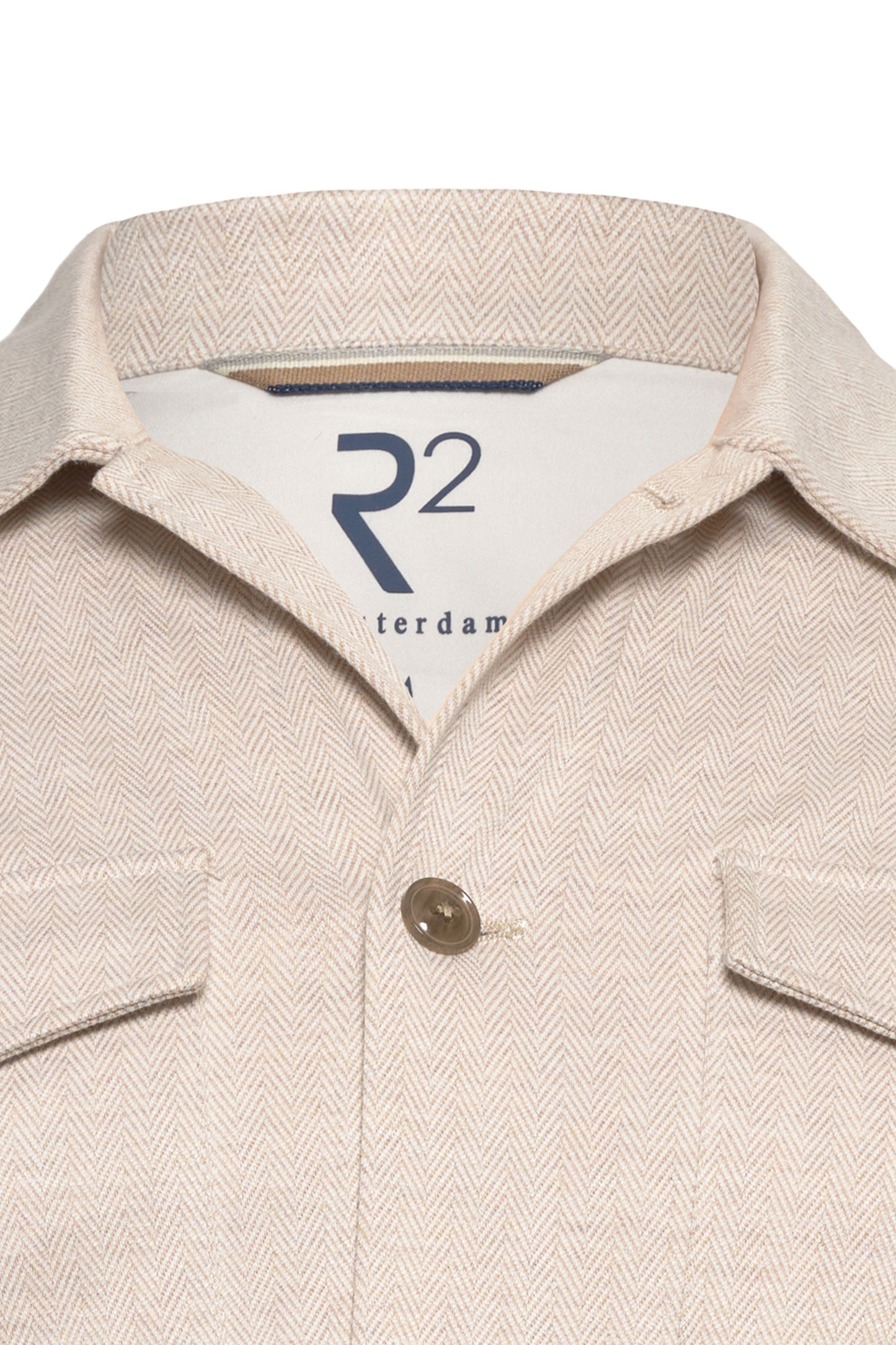 R2 HERRINGBONE OVERSHIRT OFF WHITE R2 Michael Stewart Menswear Shirts