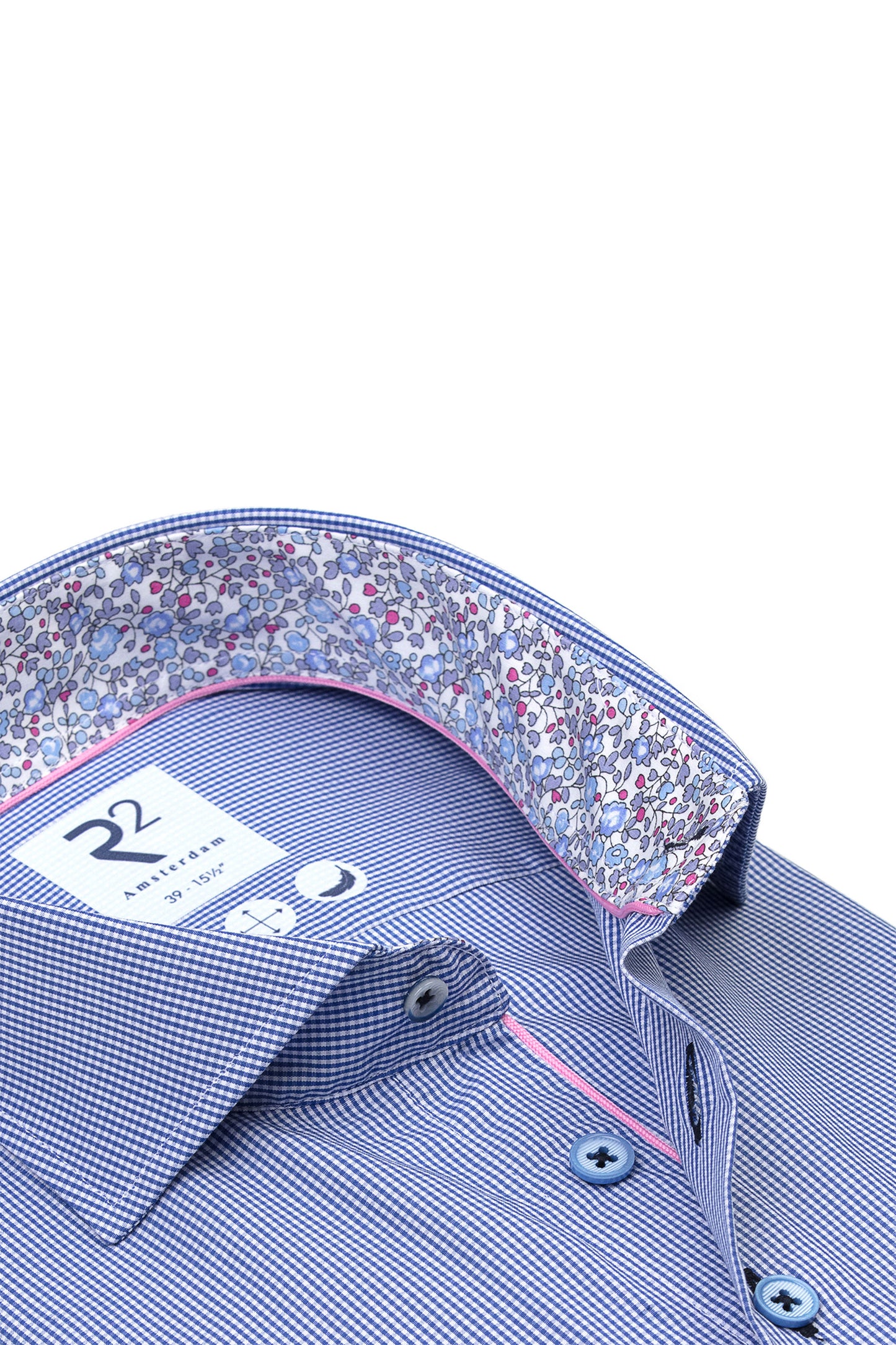 R2 LONG SLEEVED SHIRT BLUE CHECK