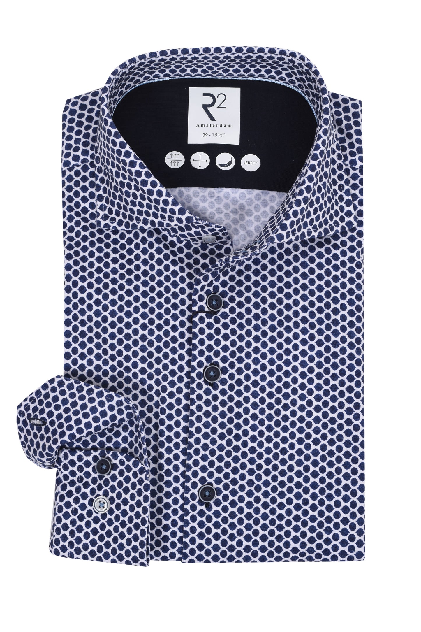 R2 Long Sleeved Jersey Shirt Navy Spot
