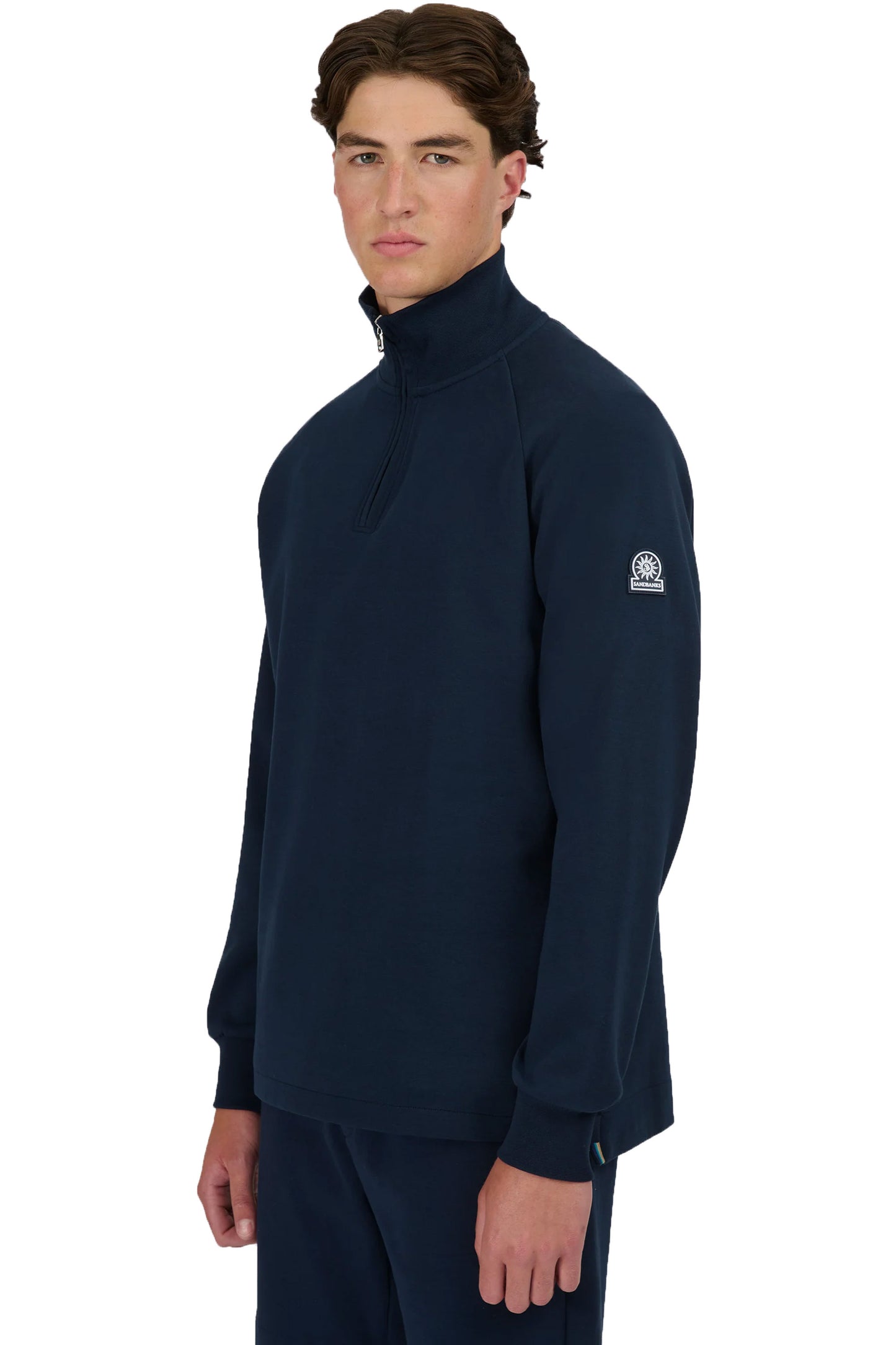 Sandbanks Interlock Quarter Zip Navy