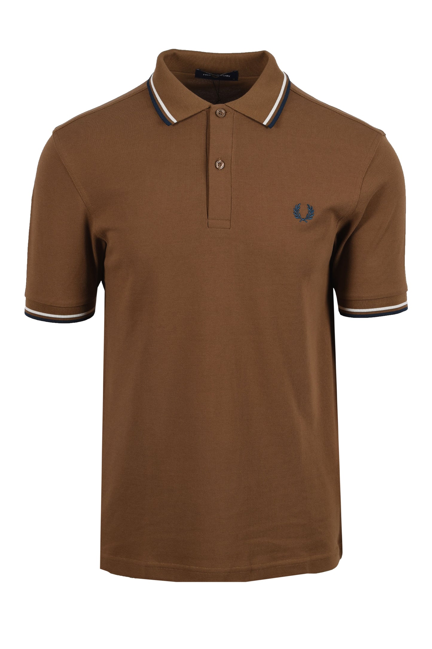 FRED PERRY TWIN TIPPED POLO SHADED STONE/ECRU/DARK PETROL