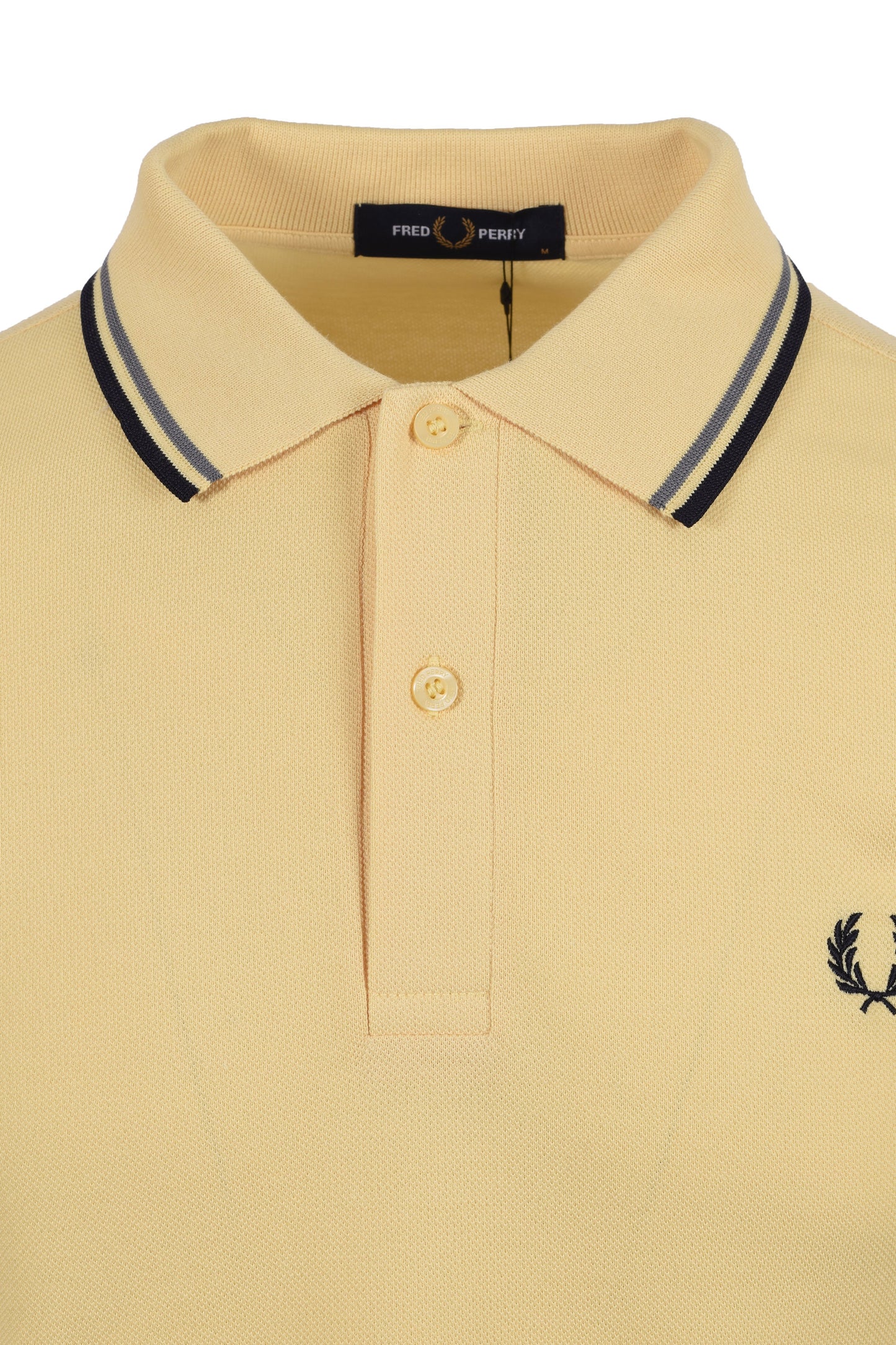 FRED PERRY TWIN TIPPED POLO GOLD/BLUE/NAVY