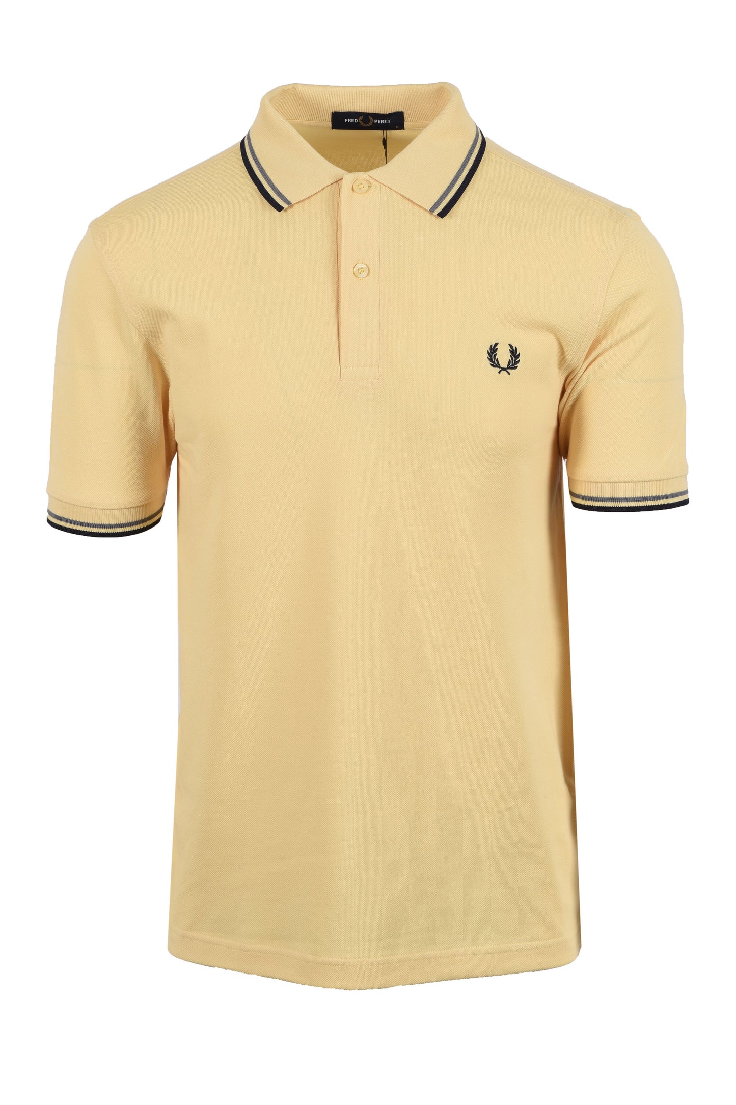 FRED PERRY TWIN TIPPED POLO GOLD/BLUE/NAVY