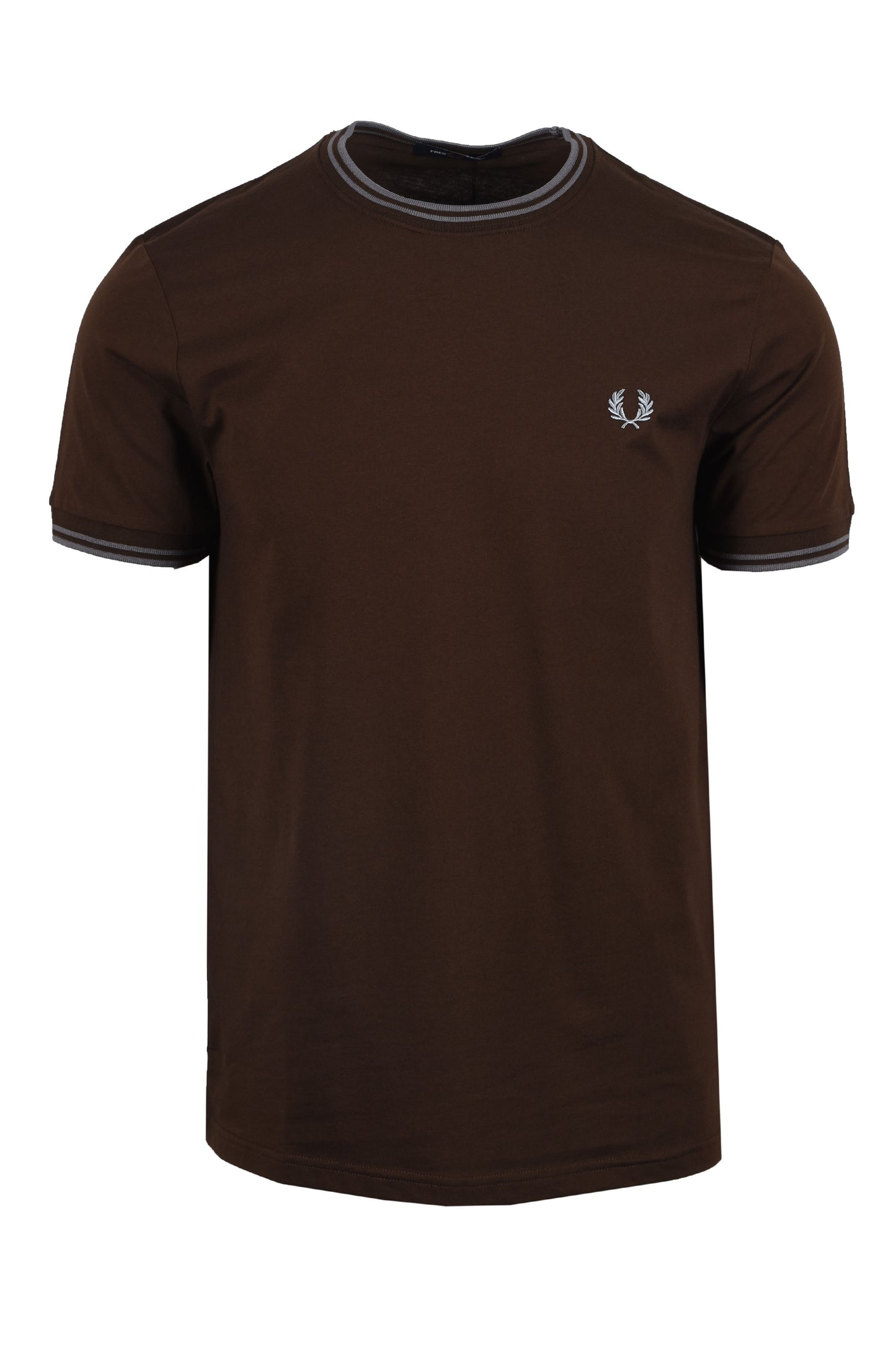 Fred Perry FRED PERRY TWIN TIPPED T-SHIRT BROWN TOBACCO/GREY