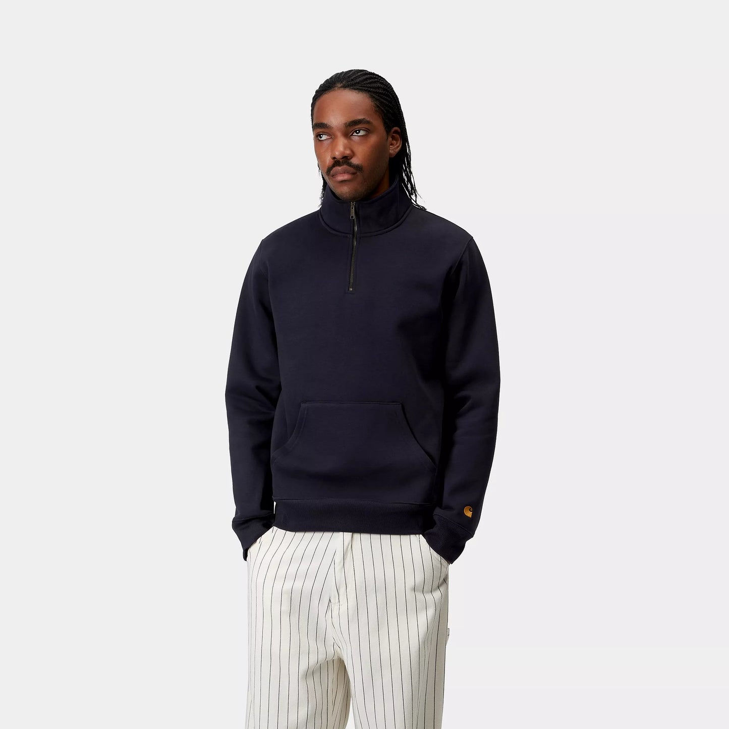 CARHARTT CHASE NECK 1/4 ZIP DARK NAVY/GOLD
