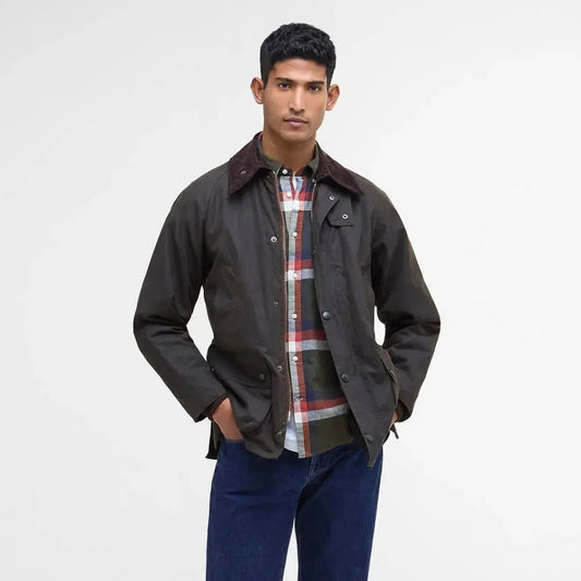 Man wearing Barbour Classic Bedale Wax Jacket 