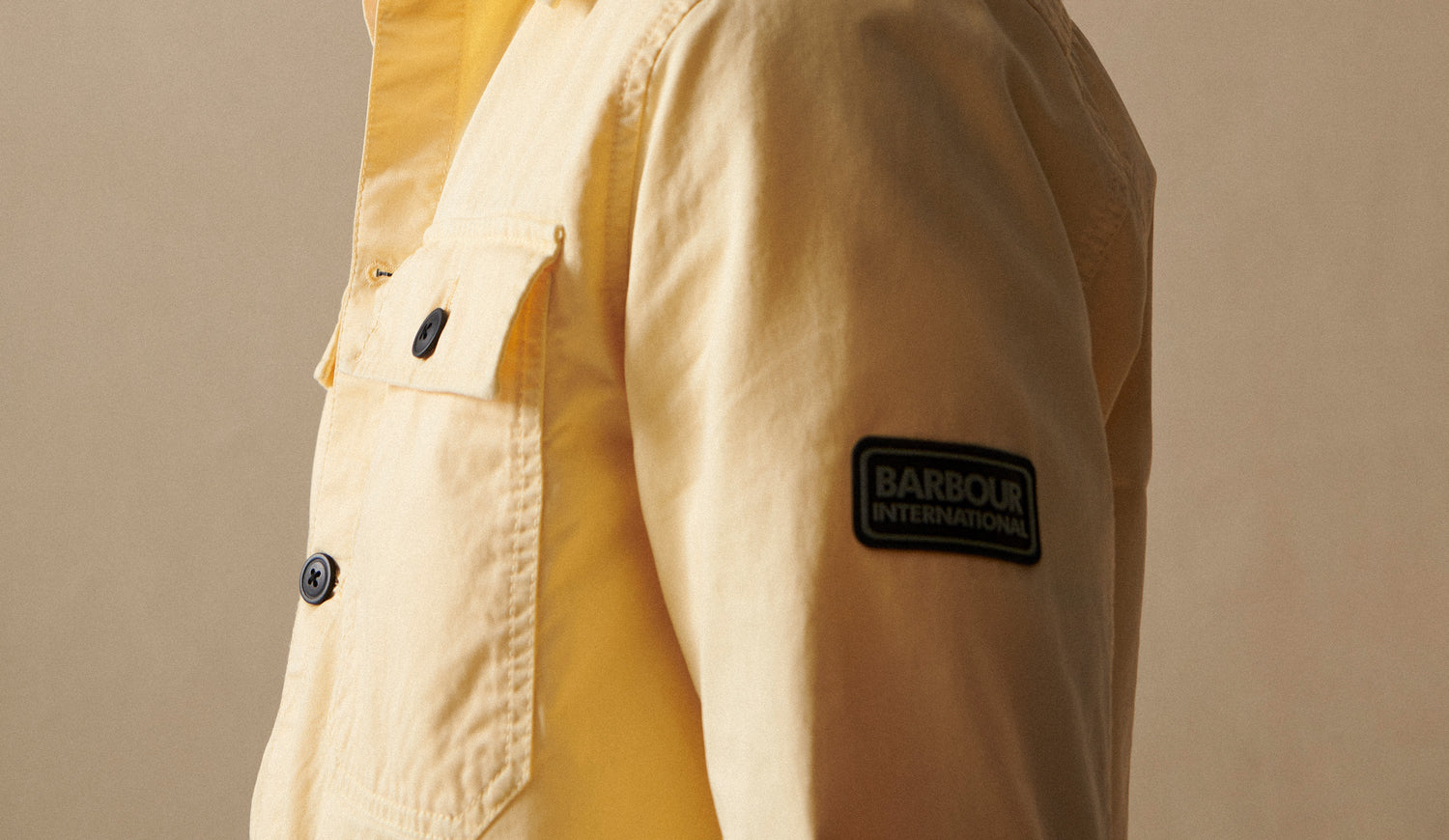 yellow overshirt barbour international