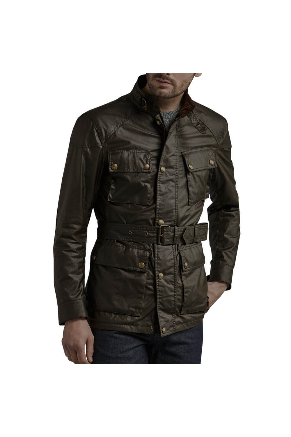 Belstaff Trialmaster Waxed Jacket Faded Olive