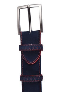 Elliot Rhodes Suede Leather Belt Navy/Red Elliot Rhodes