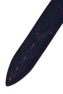 Elliot Rhodes Suede Leather Belt Navy/Red Elliot Rhodes