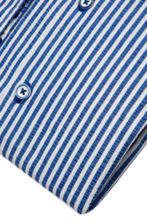R2 Widespread Collar Long Sleeved Shirt Blue Stripe R2