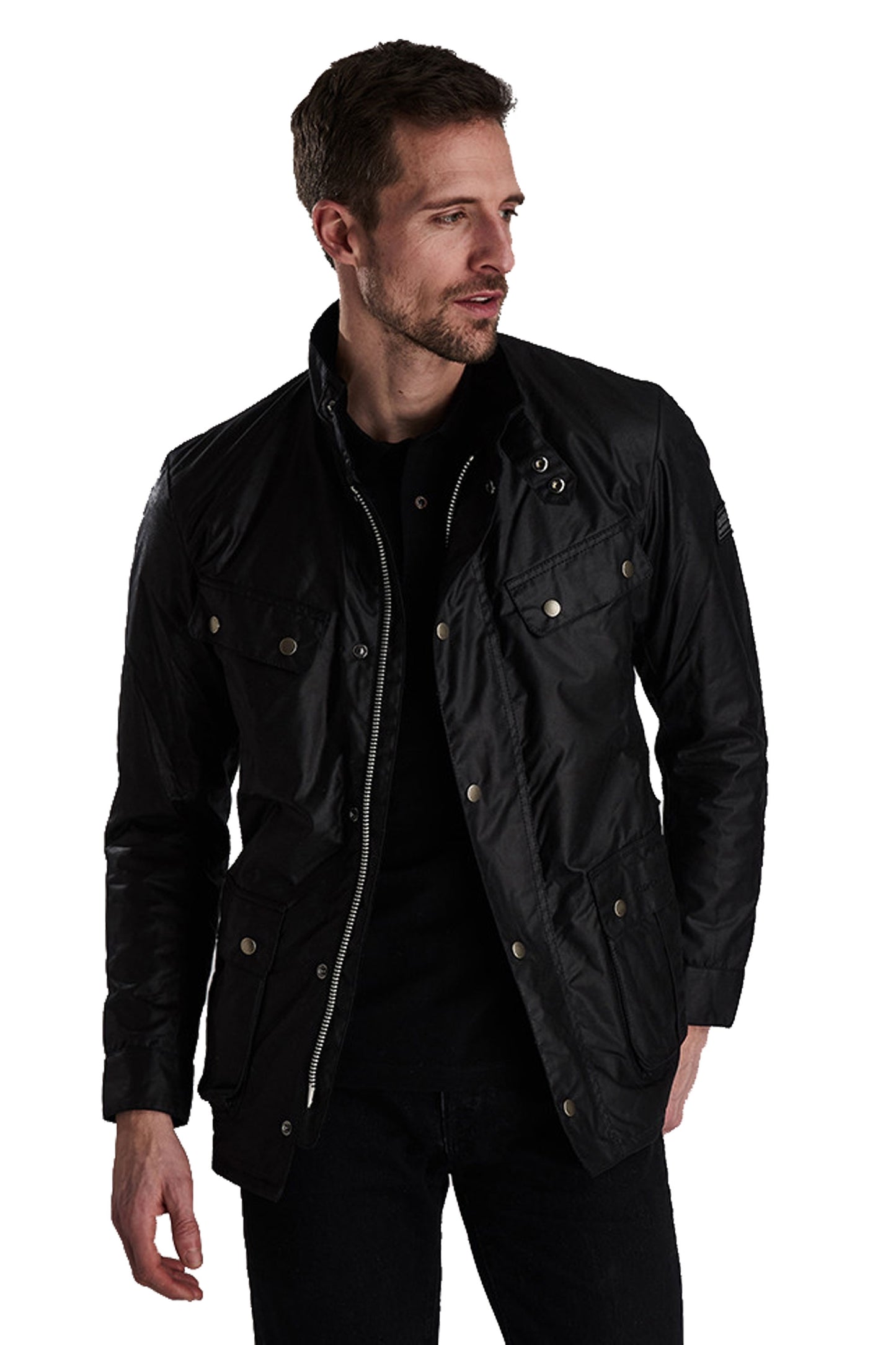 Giacca Barbour International Tourer Wax Duke nera