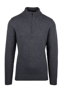 Barbour Holden Half Zip Jumper Knitwear Mid Grey Barbour