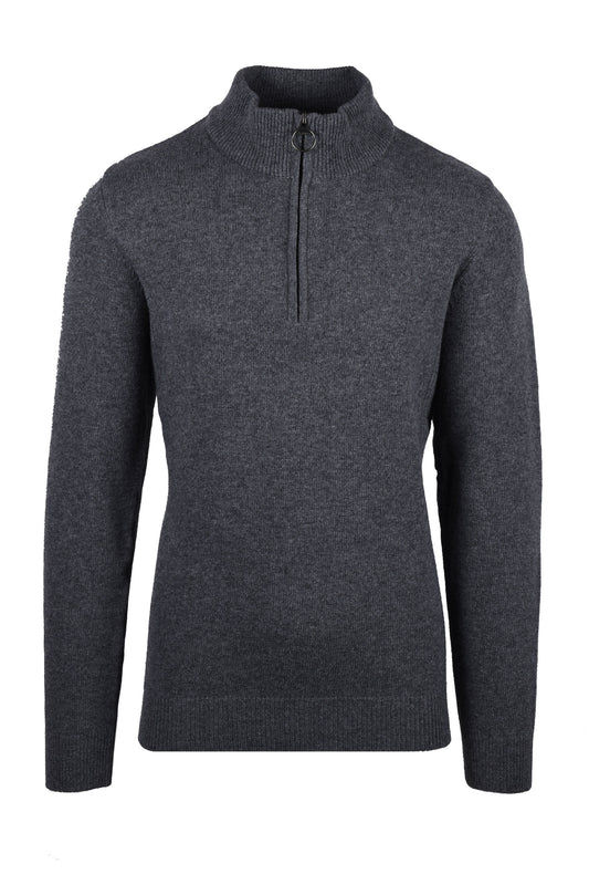 Barbour Holden Half Zip Jumper Maglieria Grigio Medio