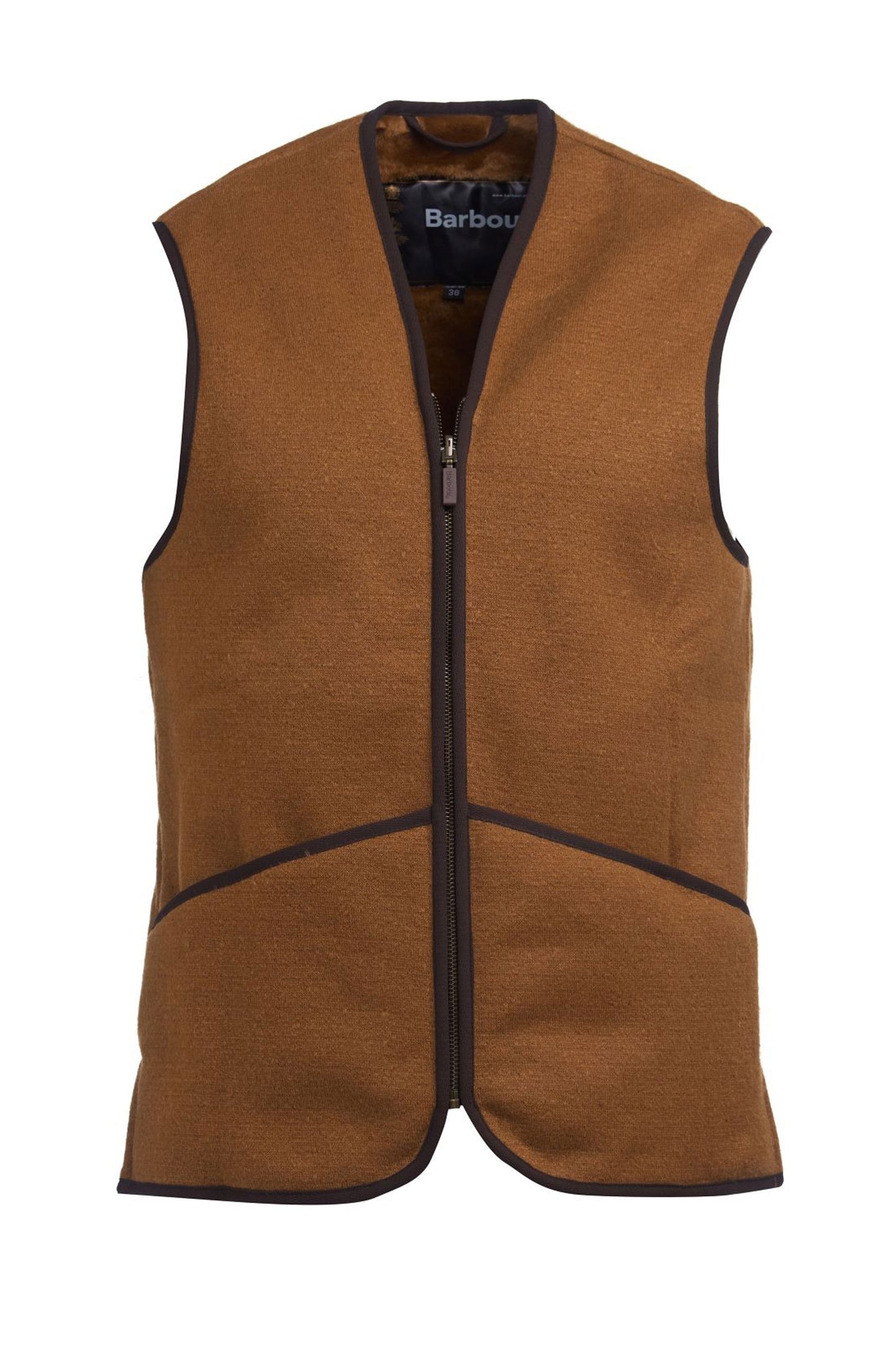 Barbour Warm Pile Zip In Liner Gilet Marrone