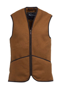 Barbour Warm Pile Zip In Liner Gilet Brown Barbour