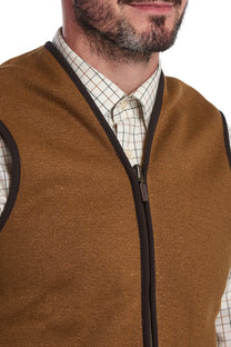 Barbour Warm Pile Zip In Liner Gilet Brown Barbour