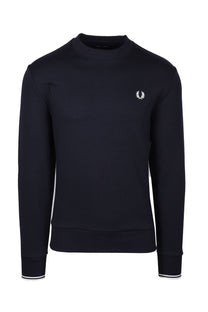 Fred Perry Crew Neck Sweatshirt Navy Fred Perry Michael Stewart Menswear  Sweatshirts & Hoodies