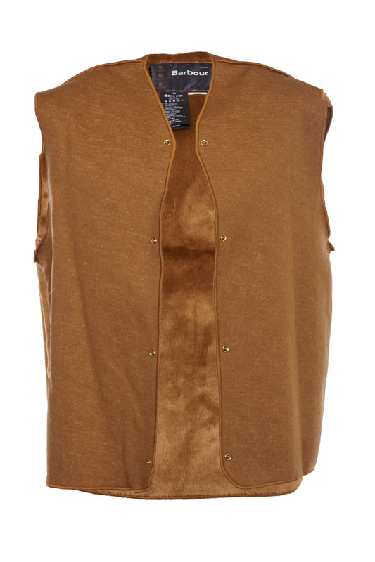 Barbour Warm Pile Press Stud Liner Gilet Brown