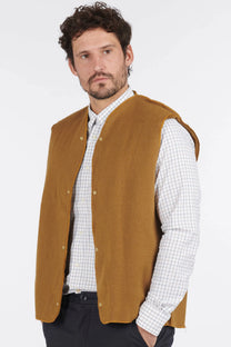Barbour Warm Pile Press Stud Liner Gilet Brown Barbour