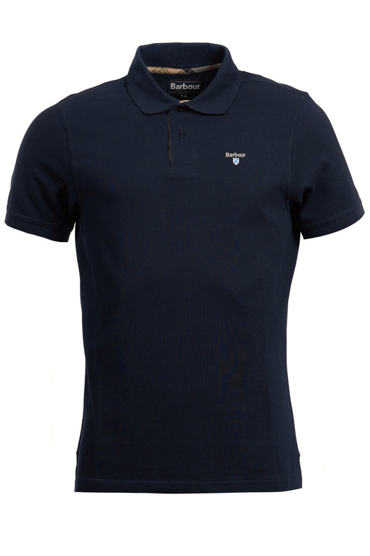 Barbour Tartan Pique Polo Shirt New Navy