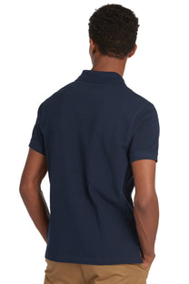 Barbour Tartan Pique Polo Shirt New Navy Barbour