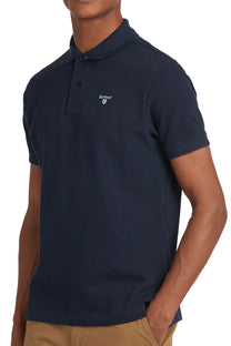 Barbour Tartan Pique Polo Shirt New Navy Barbour