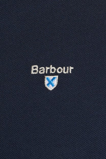 Barbour Tartan Pique Polo Shirt New Navy Barbour
