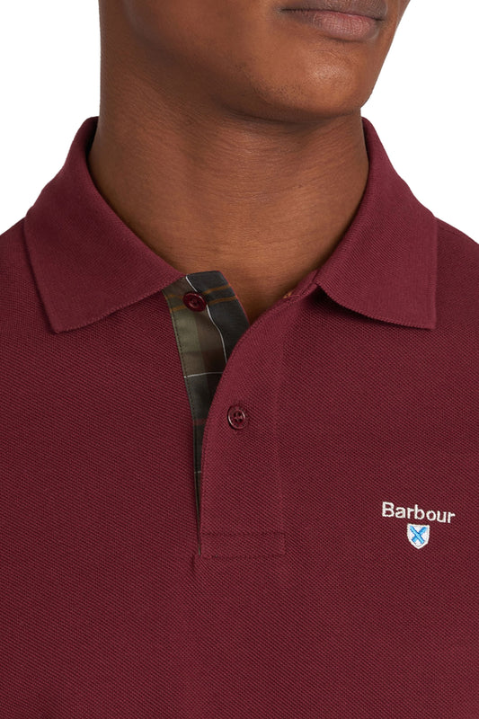 Barbour Tartan Pique Polo Shirt Ruby