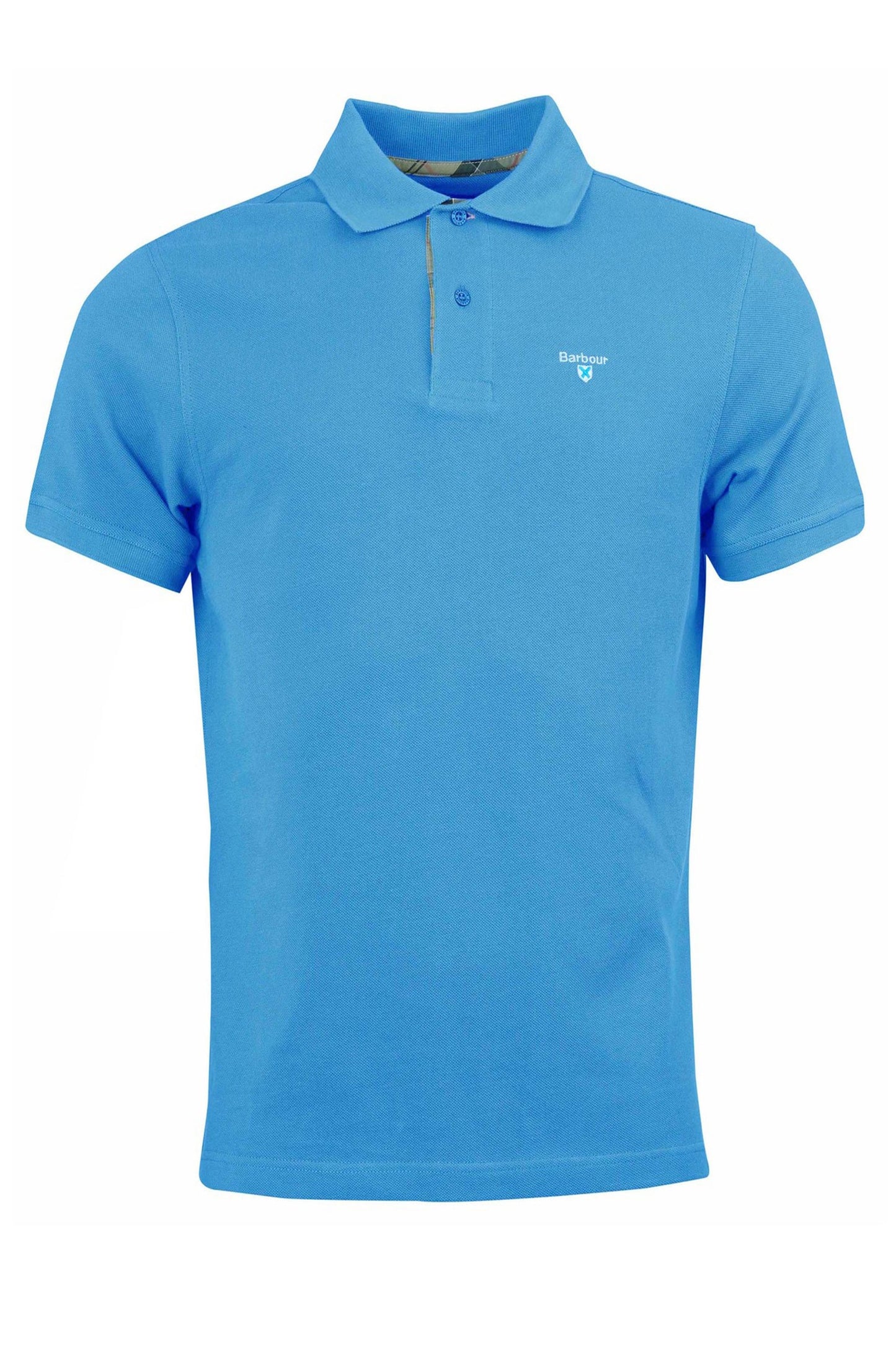 Polo piqué Tartan Barbour bleu de Delft
