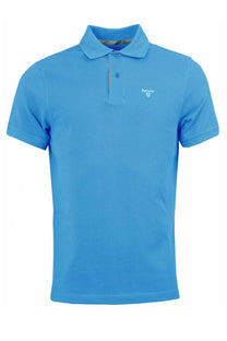 Barbour Tartan Pique Polo Shirt Delft Blue Barbour
