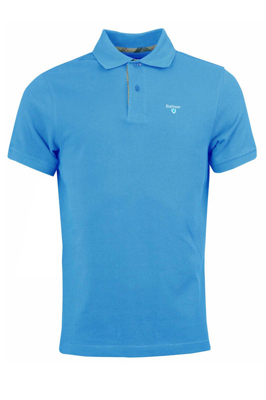 Polo piqué Tartan Barbour bleu de Delft