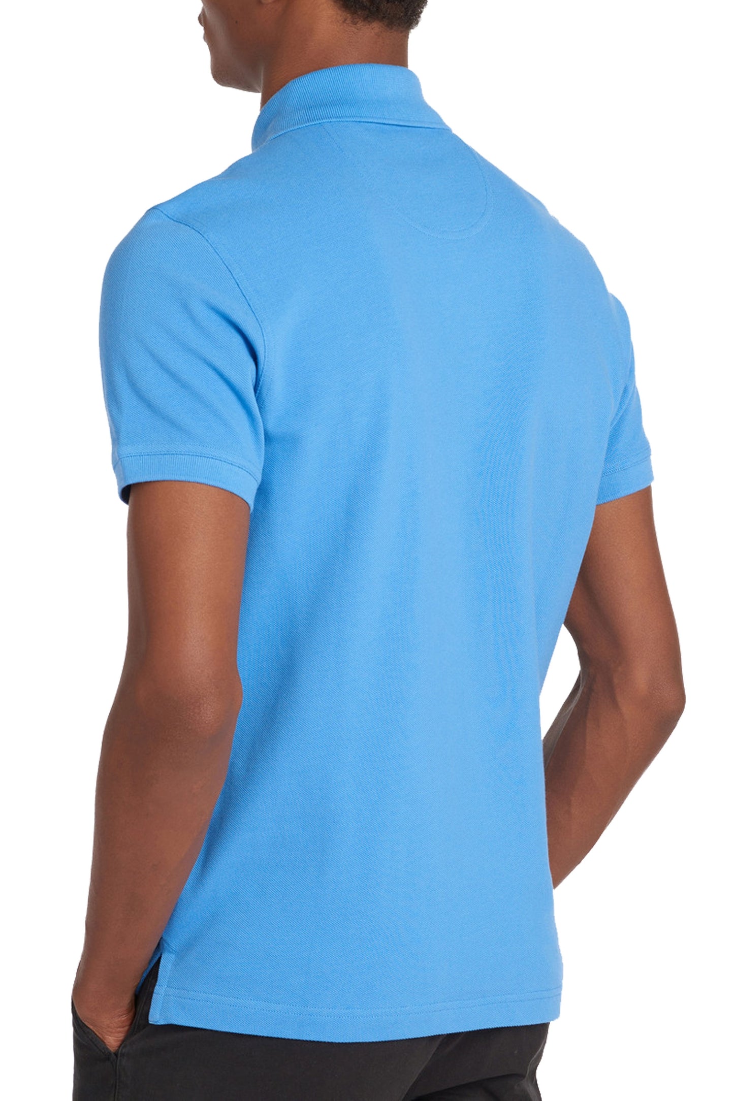 Polo piqué Tartan Barbour bleu de Delft