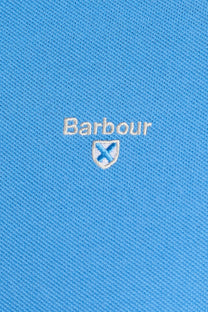 Barbour Tartan Pique Polo Shirt Delft Blue Barbour