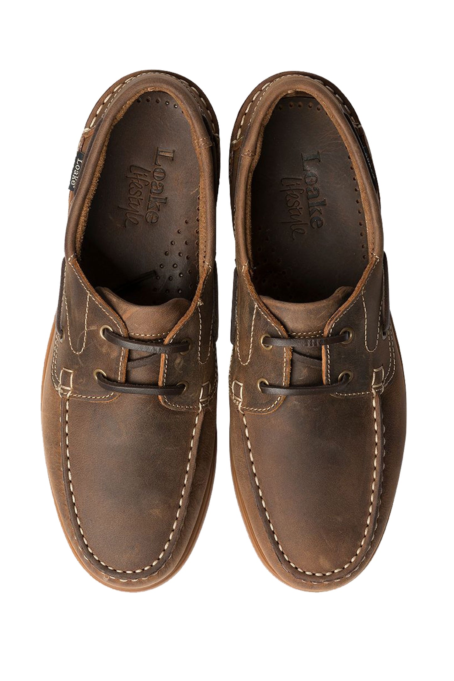 Loake Lymington Boat Shoe Marrone Nubuck Oliato