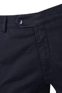 Meyer Roma Cotton Chino Straight Fit Trousers Navy Meyer