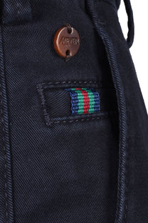 Meyer Roma Cotton Chino Straight Fit Trousers Navy Meyer