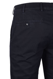 Meyer Roma Cotton Chino Straight Fit Trousers Navy Meyer