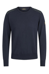 Belstaff Kerrigan Crew Neck Knitwear Washed Navy Belstaff