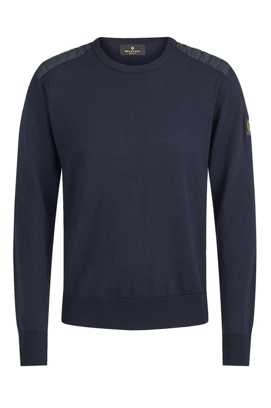 Belstaff Kerrigan Crew Neck Knitwear Washed Navy