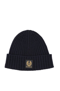 Belstaff Watch Hat With Patch Dark Navy Belstaff