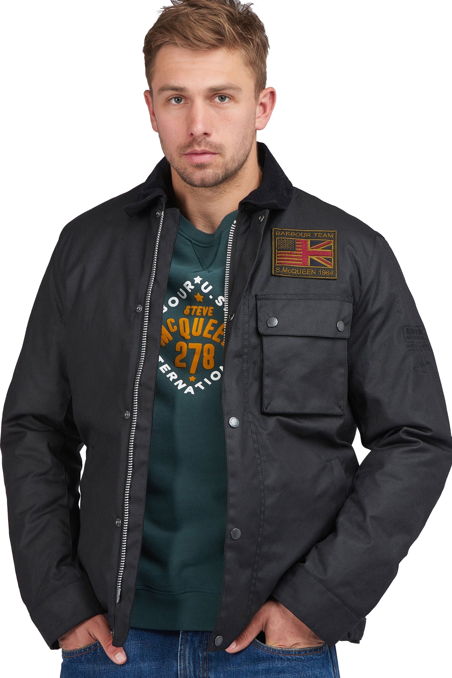 Barbour Steve McQueen Workers Wax Jacket Black