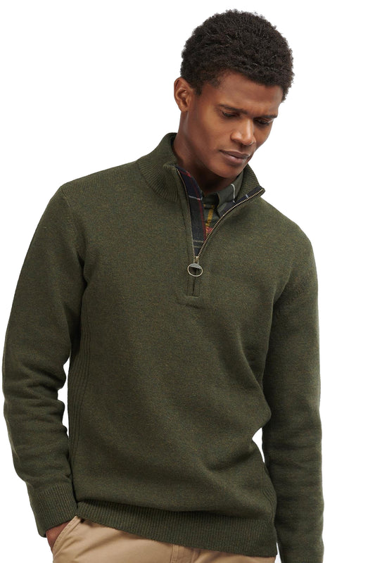 Barbour Holden Pull demi-zip en tricot olive
