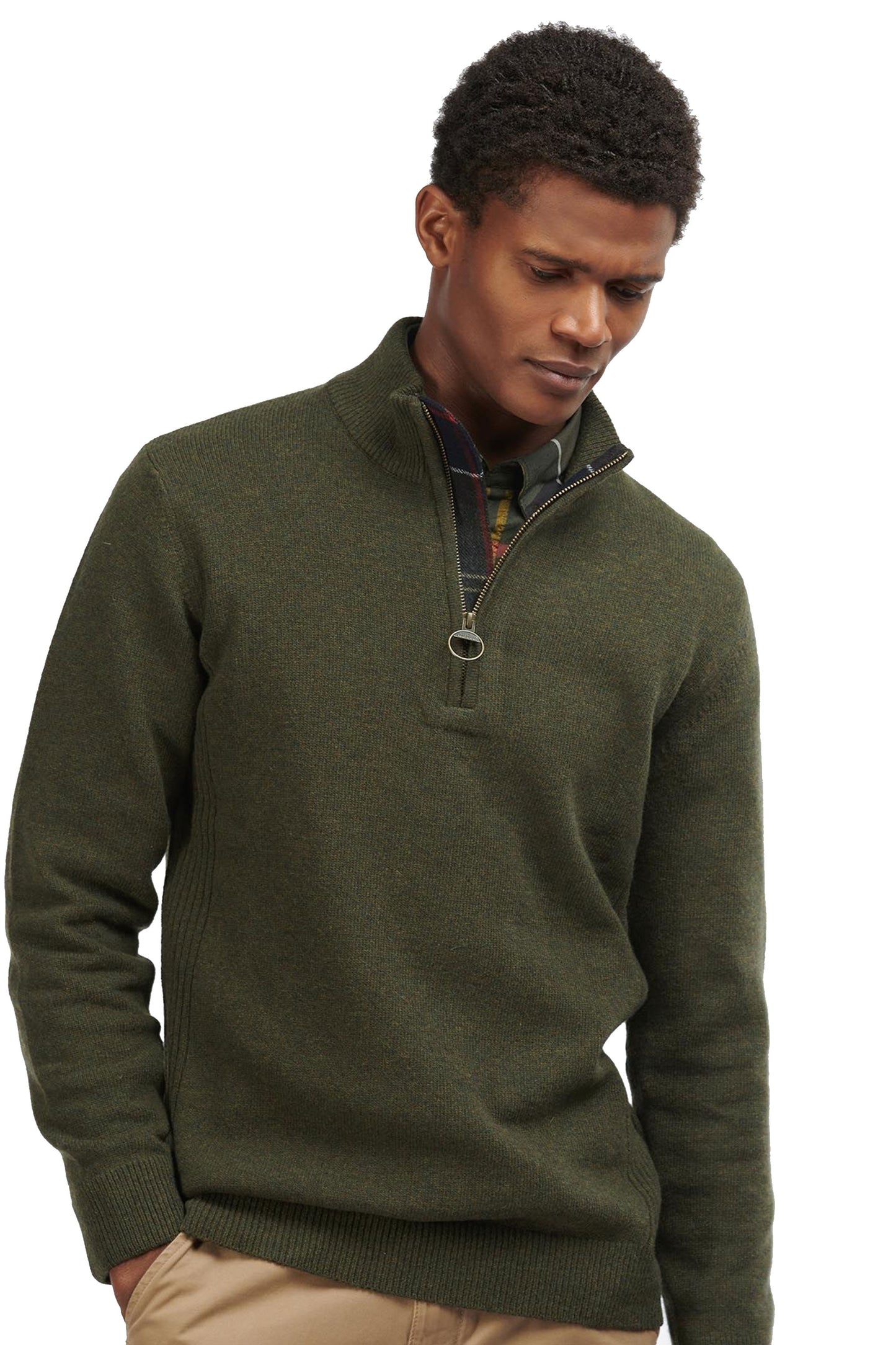 Barbour Holden Half Zip Jumper Maglieria Oliva