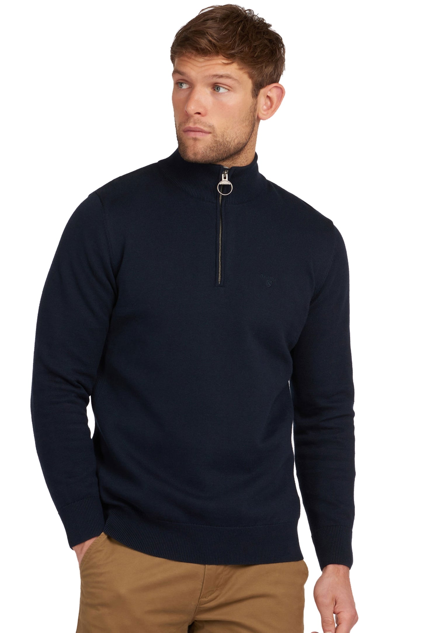 Barbour Cotton Half Zip Knitwear Navy