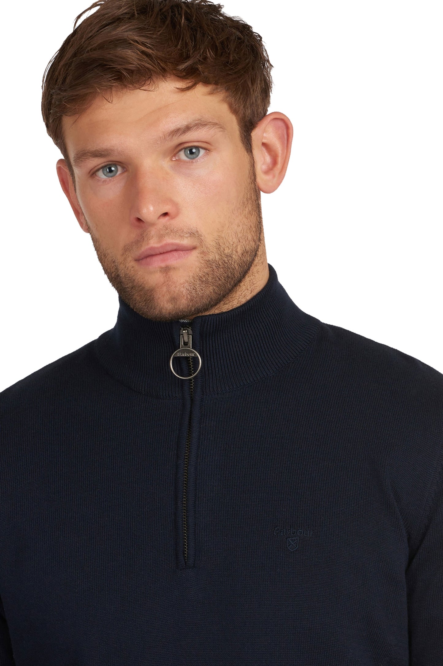 Barbour Cotton Half Zip Knitwear Navy