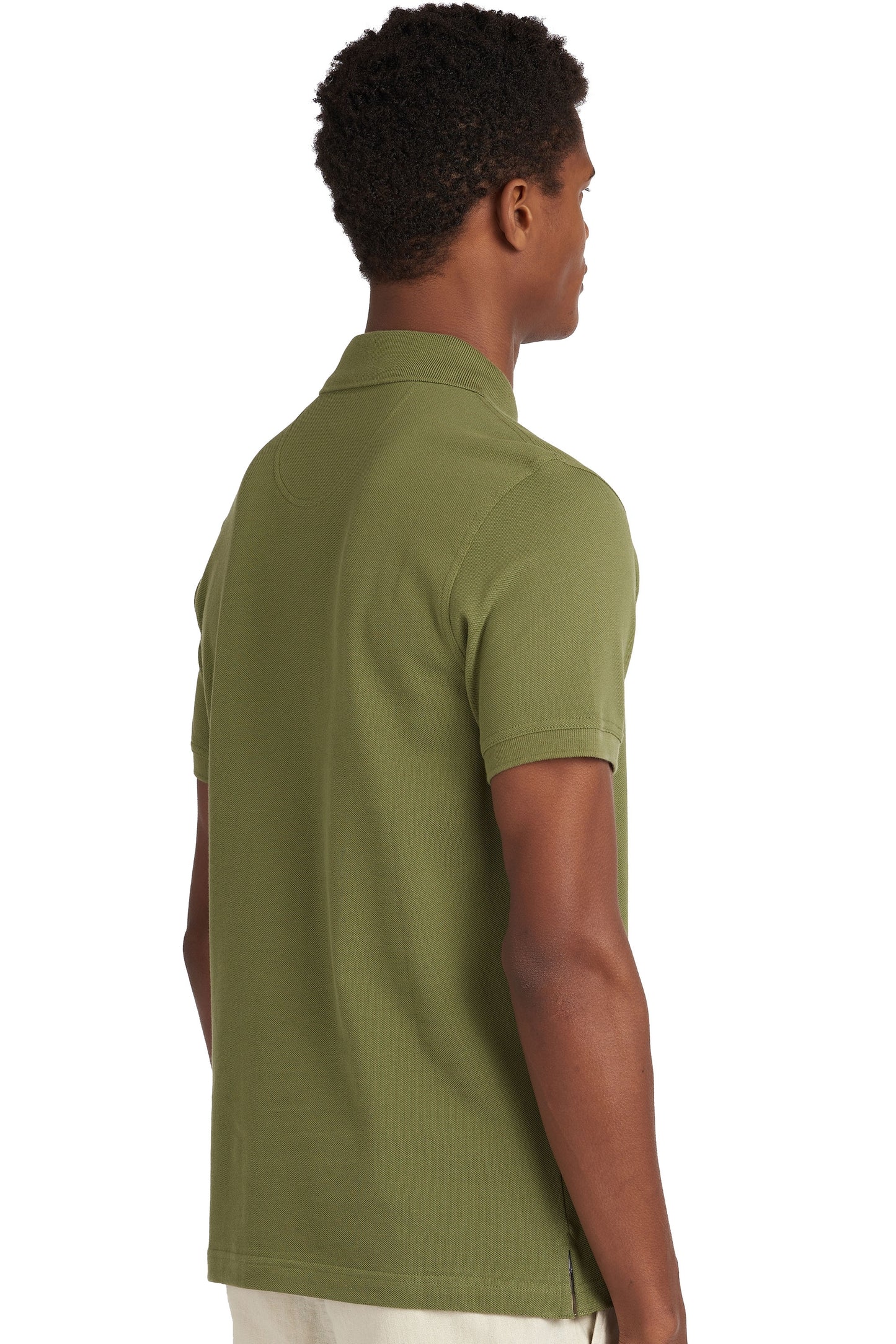 Polo piqué à carreaux écossais Barbour, olive brûlée